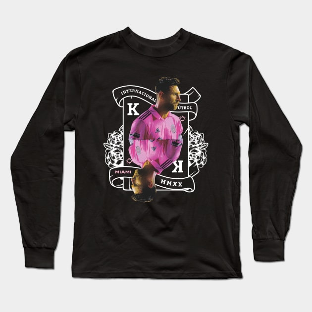 Inter Miami Messi King Card Long Sleeve T-Shirt by The Halftone Store